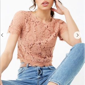 Mauve Lace Crop Top - Never Worn